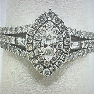 10K White Gold Marquise Cut Genuine Diamonds 💎